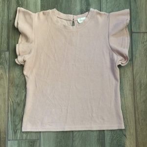 Deletta Anthropologie XL Pink Ruffled Top
